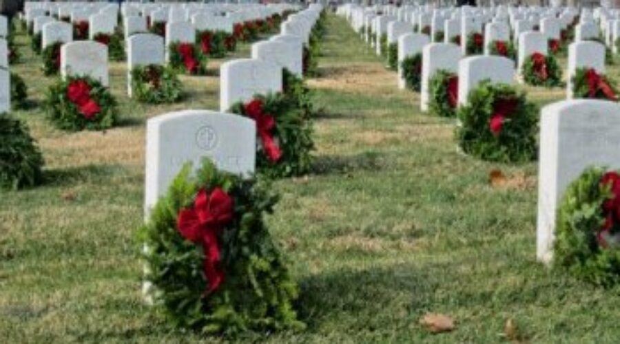 Volunteer wreaths across America
